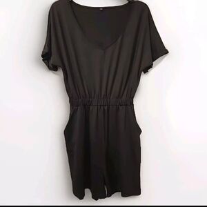 Black Short Romper with Pockets- Size M